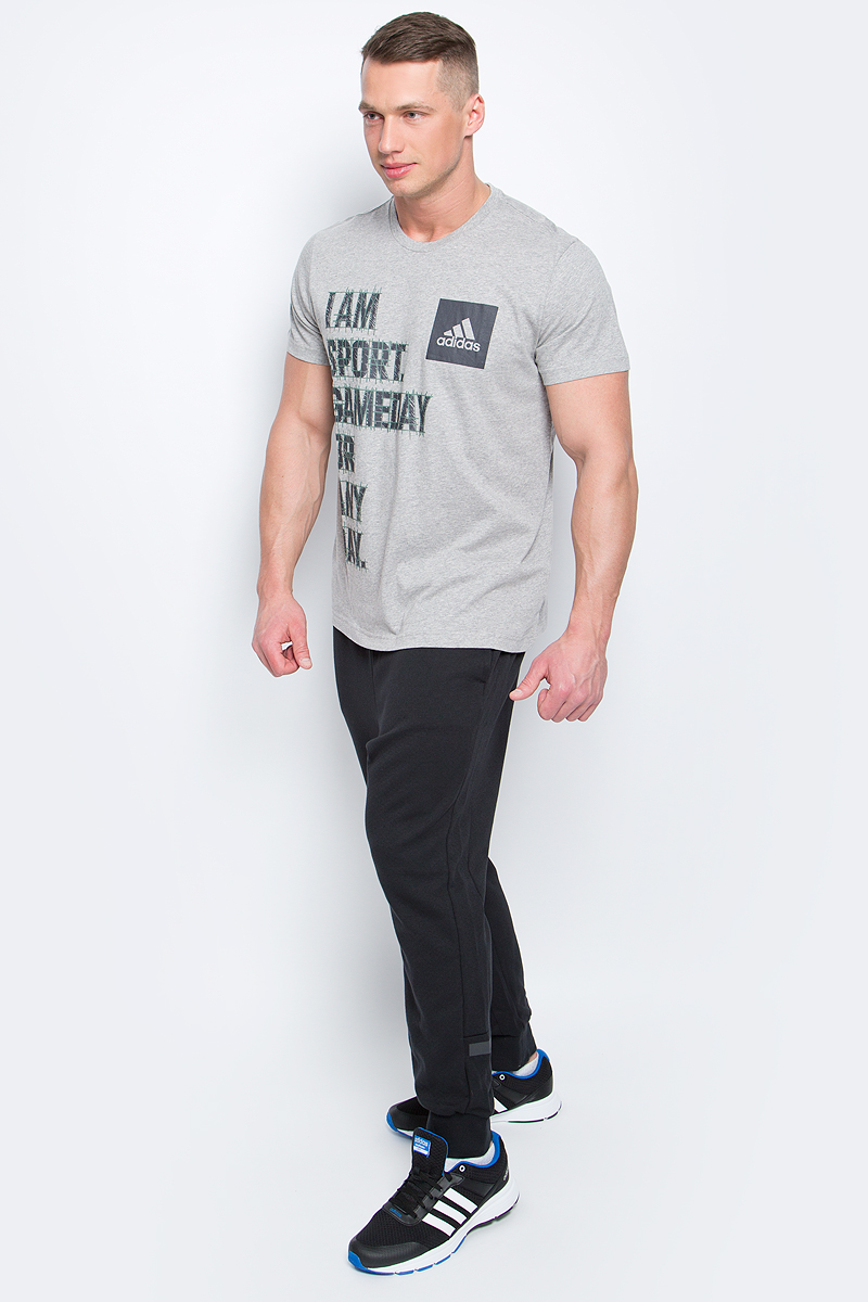 Футболка мужская adidas I Am Sport, цвет: серый. BK2811. Размер XL (56/58)BK2811 Футболка мужская adidas I Am Sport, цвет: серый. BK2811. Размер XL (56/58)BK2811Футболка I Am Sport от adidas выполнена из хлопковой ткани. У модели круглый вырез горловины и короткие стандартные рукава. Спереди изделие декорировано принтом с надписью.