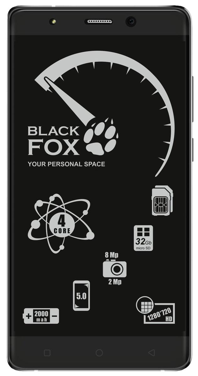 Black Fox BMM 532S, Silver4627102591043 Black Fox BMM 532S, Silver4627102591043Смартфон Black Fox BMM 532S имеет сенсорный IPS-экран с диагональю 5 дюймов, что обеспечивает комфорт при серфинге в интернете, просмотре видео и играх. Данная модель оснащена мощным 4-ядерным процессором и оперативной памятью 1 ГБ, что обеспечивает быстродействие устройства даже в режиме многозадачности. Black Fox BMM 532S поддерживает 2 SIM-карты, поэтому смартфон можно использовать в качестве личного и рабочего одновременно.Тыловая камера 8 Мпикс позволяет делать качественные фото и снимать видео, а фронтальная камера 2 Мпикс обеспечивает видеосвязь и яркие селфи.Смартфон поддерживает карты памяти объемом до 32 ГБ, что позволяет хранить всю необходимую информацию, включая фото, видео и музыку. Поддержка интернета 3G позволяет оставаться на связи даже там, где нет Wi-Fi.Телефон сертифицирован EAC и имеет русифицированный интерфейс меню и Руководство пользователя.