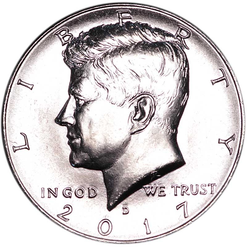 Монета номиналом 50 центов, Кеннеди. Двор D, медь, никель, США, 2017 год