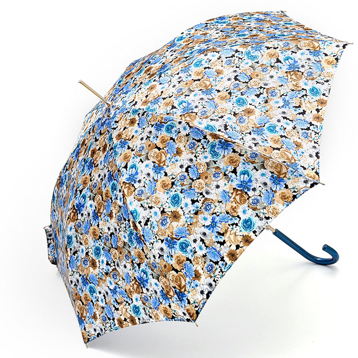 Зонт-трость женский Stilla, цвет: голубой, коричневый, белый. 695/2 auto