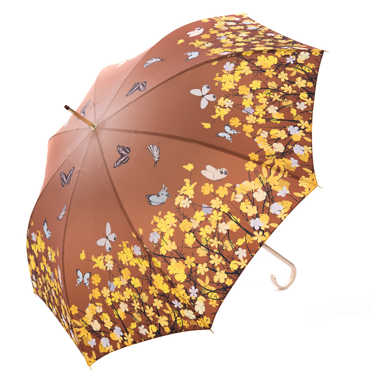 Зонт-трость женский Stilla, цвет: коричневый, желтый. 741/1 auto