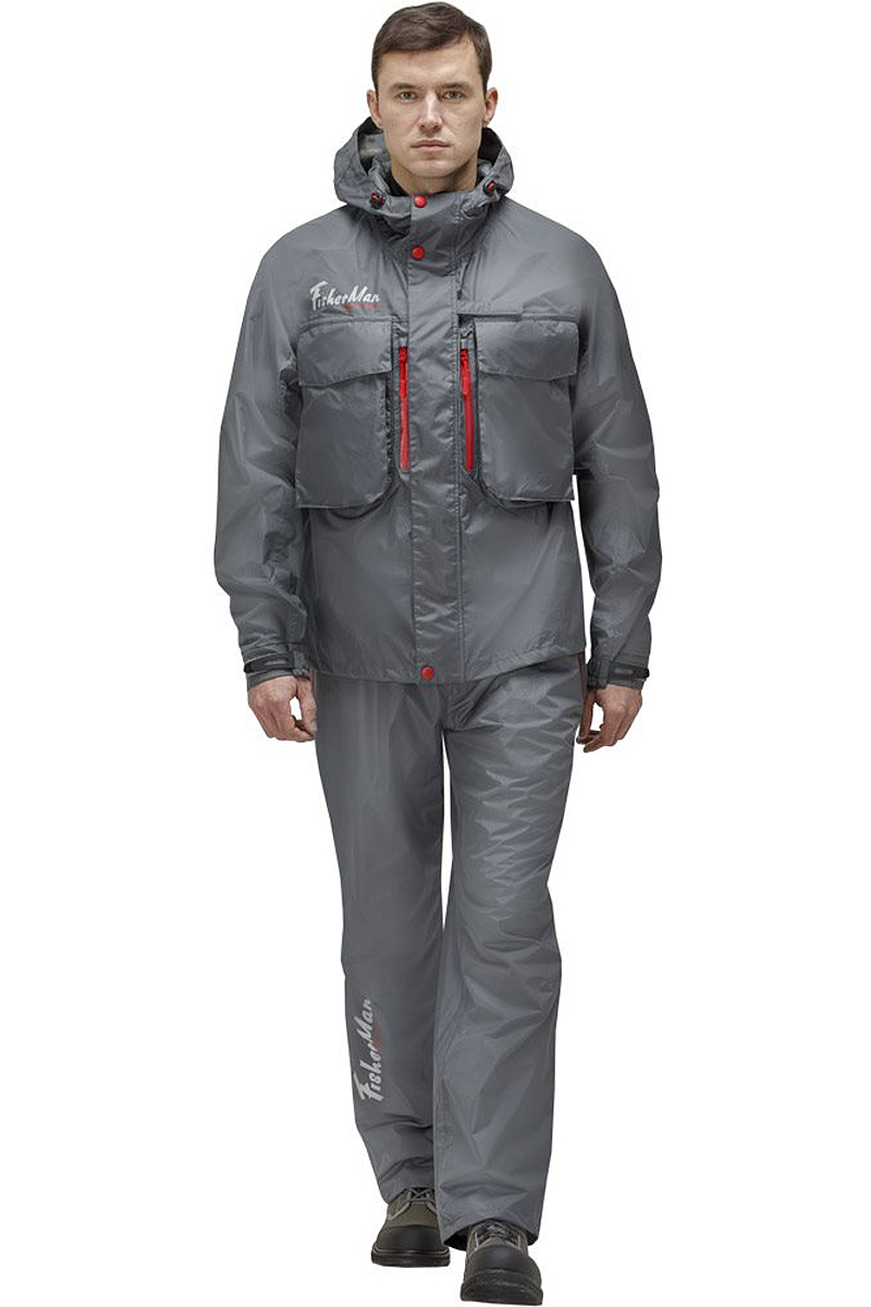 Куртка рыболовная мужская FisherMan Nova Tour Коаст V2, цвет: серый. 95934-911. Размер 4XL (60)95934-911 Куртка рыболовная мужская FisherMan Nova Tour Коаст V2, цвет: серый. 95934-911. Размер 4XL (60)95934-911Практичная и надежная куртка FisherMan Nova Tour выполнена специально для рыбалки из качественного полиэстера. Куртка с воротником-стойкой и капюшоном застегивается на пластиковую молнию и планку с кнопками. Изделие дополнено карманами. Такая куртка, пожалуй, лучшая защита от непогоды.