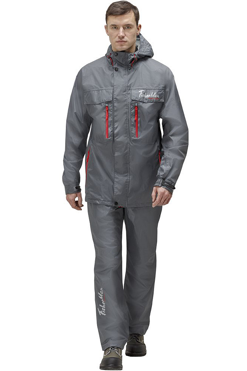 Куртка рыболовная мужская FisherMan Nova Tour Риф V2, цвет: серый. 95935-911. Размер XL (54)95935-911 Куртка рыболовная мужская FisherMan Nova Tour Риф V2, цвет: серый. 95935-911. Размер XL (54)95935-911Практичная и надежная куртка FisherMan Nova Tour выполнена специально для рыбалки из качественного полиэстера. Куртка с воротником-стойкой и капюшоном застегивается на молнию и планку с кнопками. Изделие дополнено карманами. Такая куртка, пожалуй, лучшая защита от непогоды.