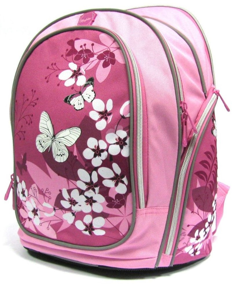 MagTaller Ранец школьный Cosmo lll Сherry Blossom20412-42 MagTaller Ранец школьный Cosmo lll Сherry Blossom20412-42Детский рюкзак MagTaller Cosmo lll. Сherry Blossom выполнен из надежных износостойких тканей - нейлона и полиэстера.Эргономичная спинка рюкзака дополнительно усилена рамкой из алюминия, повторяющей естественный изгиб позвоночника. Дно выполнено из PVC, а ножки - из прочного пластика, они надежно защищают содержимое рюкзака от воды и грязи. Уплотненные регулируемые лямки уменьшают нагрузку на плечи ребенка. Фиксаторы лямок позволяют закрепить концы лямок при помощи пластиковых крючков. Светоотражающие элементы уменьшают риск ДТП в темное время суток.Рюкзак содержит два вместительных отделения, закрывающихся на застежки-молнии. В первом отделении находится пришивной карман на молнии, во втором отделении находится органайзер, предназначенный для хранения мобильного телефона, пишущих принадлежностей и других мелочей, также здесь находится лента с карабином для ключей. Дно рюкзака можно сделать более устойчивым, разложив специальную панель.На лицевой стороне находится вместительный карман на молнии, по бокам - два кармана на молниях. Рюкзак имеет эргономичную ручку для переноски в руке.