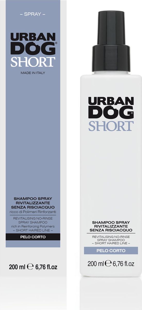 Шампунь-спрей для собак Urban Dog, для короткошерстных пород собак, без смывания, 200 млUD2001SS2S Шампунь-спрей для собак Urban Dog, для короткошерстных пород собак, без смывания, 200 млUD2001SS2SИнновационный шампунь-спрей Urban Dog предназначен для частой и быстрой очистки. Отлично подходит для использования в любое время года, но особенно в зимний период. Ультра нежный, в нем использованы поверхностно-активные вещества естественного происхождения и усиленные полимеры, которые, совместно со смягчающим и противовоспалительным воздействием кокосового и персикового масел, придают шерсти мягкость и объем, делают ее чистой, хорошо пахнущей и легкорасчесываемой.