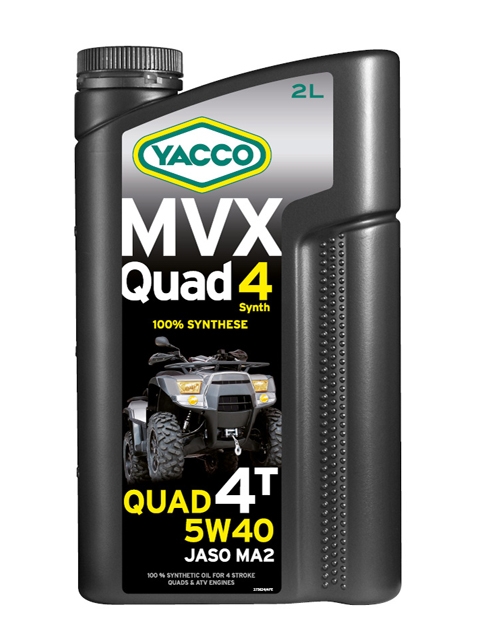 Масло Yacco MVX QUAD 5W40, для квадроциклов с 4-тактным двигателем, 2 л334024 Масло Yacco MVX QUAD 5W40, для квадроциклов с 4-тактным двигателем, 2 л334024MVX QUAD 4 SYNTH 5W-40 100% синтетическое масло для квадроциклов с 4-тактным двигателем ПРИМЕНЕНИЕ Особо рекомендуется для квадроциклов, оснащенных новейшими технологическими решениями для наиболее жестких условий эксплуатации и всесезонного использования. Применяется также для смазки встроенных коробок передач, обеспечивая усиленную защиту узла «коробка/сцепление» (одобрение JASO MA2).Подходит для любого применения (спортивные, профессиональные квадроциклы или для отдыха). Значительно превышает технические требования ведущих производителей квадроциклов. ТИПИЧНЫЕ ПОКАЗАТЕЛИ Единицы измерения 5W-4 Плотность при 20°C кг/м3 860 Вязкость кинематическая при 40°C мм2/с 91.7 Вязкость кинематическая при 100°C мм2/с 15.2 Индекс вязкости 176 Температура застывания °C - 39 Температура вспышки (PMCC) °C > 210 Динамическая вязкость при - 30°C мПА*с (сП) 6200 Приведенные в таблице данные основаны на тестах в лабораторных условиях и предоставляются только как справочные. ПРЕИМУЩЕСТВА • Состав продукта и класс вязкости SAE 5W-40 обеспечивают оптимальную и быструю смазку при запуске двигателя и обеспечивают сохранение вязкостных свойств в ввысокотемпературных режимах • Эффективные присадки улучшают индекс вязкости, очень устойчивы к деформации сдвига и позволяют поддерживать вязкость в ходе эксплуатации для оптимальной защиты двигателя и коробки передач • Отличные моющие и диспергирующие свойства, обеспечивающие чистоту узлов двигателя • 100% синтетический состав масла для оптимальной защиты высокотемпературных режимах • Высокий коэффициент трения соответствует требованиям JASO MA2, позволяя избежать «проскальзывания сцепления» СПЕЦИФИКАЦИИ И ОДОБРЕНИЯ MVX QUAD 4 SYNTH 5W-40 официально одобрено: JASO MA2 MVX QUAD 4 SYNTH 5W-40 соответствует требованиям спецификаций: API SL