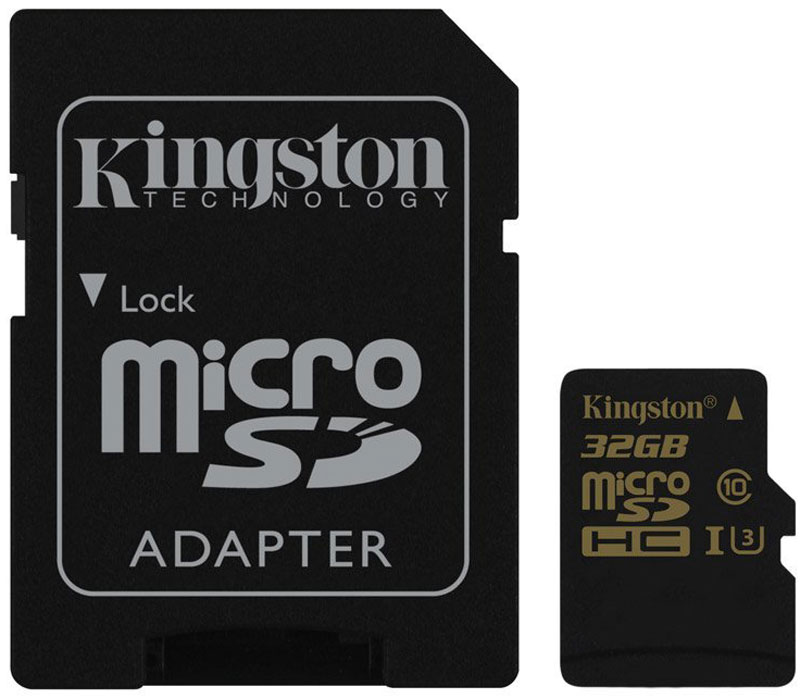 Kingston microSDHC Gold UHS-I Speed Class 3 (U3) 32GB карта памяти с адаптером