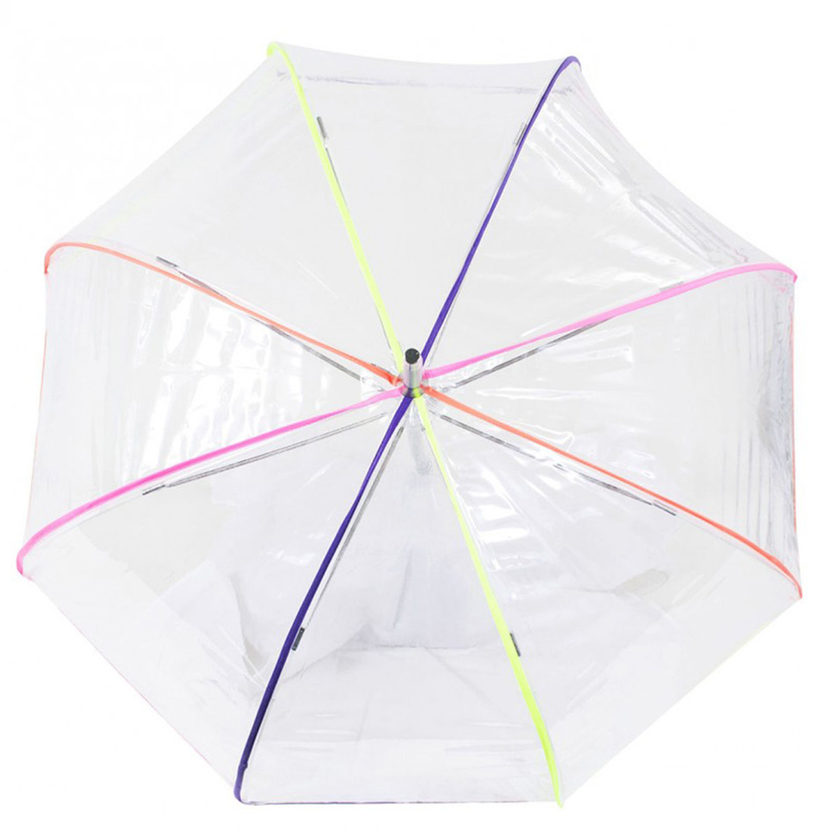 Зонт-трость женский Isotoner, механический, цвет: прозрачный, мультиколор. 09357-2051