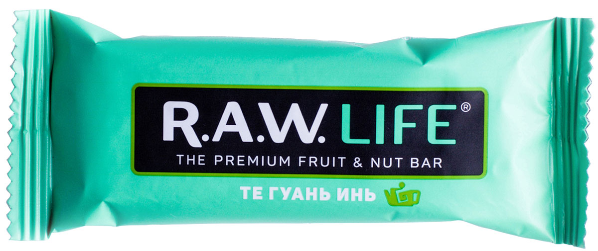R.A.W.LIFE Те Гуань Инь орехово-фруктовый батончик, 47 г00108 R.A.W.LIFE Те Гуань Инь орехово-фруктовый батончик, 47 г00108Те Гуань Инь - один из самых знаменитых китайских улунов, который собирают на горных плантациях возле китайского города Аньси. Китайцы называют этот улун лекарством от 100 болезней. Этот крупнолистовой улун с сильным пряно-фруктовым ароматом слабой ферментацией сохраняет витамины и относят к сине-зелёным (или бирюзовым) видам улуна. Каждый бирюзовый батончик R.A.W. LIFE содержит около 10% улуна, который содержит более 400 видов полезных для человека химических соединений. Мы не будем перечислять всю пользу Те Гуань Инь, но советуем попробовать этот батончик с нежным чайным вкусом и долгим цветочным послевкусием. Те Гуань Инь поднимает тонус и повысит концентрацию для продуктивных часов и креативной работы.