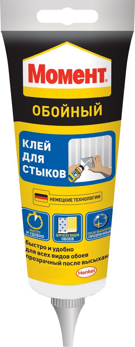 Клей обойный Момент, для стыков и подклейки, 120 г1874354 Клей обойный Момент, для стыков и подклейки, 120 г1874354Клей обойный Момент предназначен для подклеивания стыков обоев. Изделие подходит для всех видов обоев.