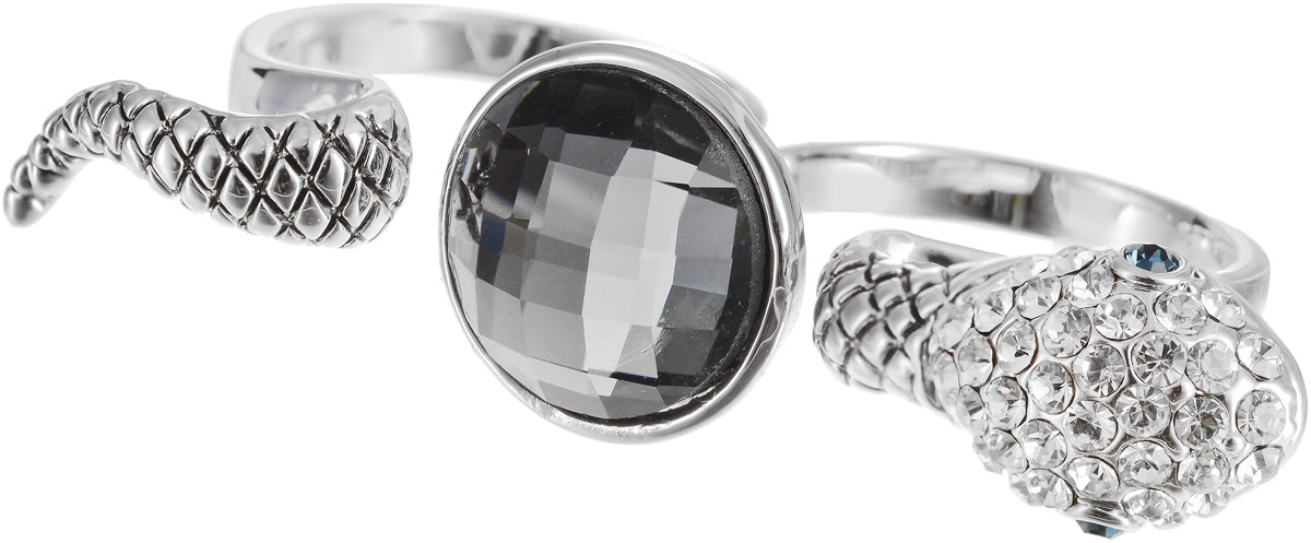 Кольцо на два пальца Art-Silver, цвет: серебряный. 02028-2-1067. Размер 18,5