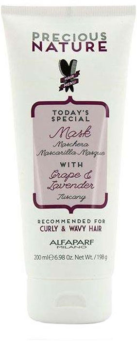 Alfaparf Precious Nature Mask for Curly and Wavy Hair Маска для кудрявых и вьющихся волос, 200 мл12515 Alfaparf Precious Nature Mask for Curly and Wavy Hair Маска для кудрявых и вьющихся волос, 200 мл12515Легкая невесомая увлажняющая маска с эффектом anti-frizz облегчает расчесывание волос, делая их более мягкими и блестящими. Входящие в состав эссенция лаванды и сыворотка винограда способствуют формированию идеальных волн и завитков, не утяжеляя и не перегружая волосы. *100% натуральный ингредиент. НЕ СОДЕРЖИТ: сульфатов, парабенов, парафинов, минеральных масел, синтетических веществ, аллергенов*гипоаллергенные экстракты растений и ароматизаторыОбъем: 200 мл