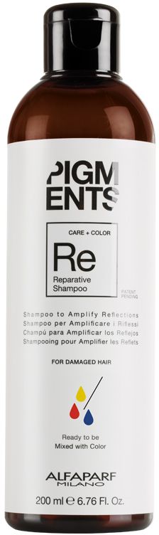 Alfaparf Pigments Reparative Shampoo Шампунь восстанавливающий для поврежденных волос, 200 мл14097 Alfaparf Pigments Reparative Shampoo Шампунь восстанавливающий для поврежденных волос, 200 мл14097Мягкий шампунь предназначен для восстановления поврежденных волос. Специально разработанная формула поддерживает цвет и гарантирует стабильность пигмента в смеси. Входящие в состав пептиды шелка бережно укрепляют структуру, уделяя особое внимание поврежденным участкам волоса, уплотняют и укрепляют кутикулу. Волосы становятся мягкими, блестящими и послушными.Объем: 200 мл