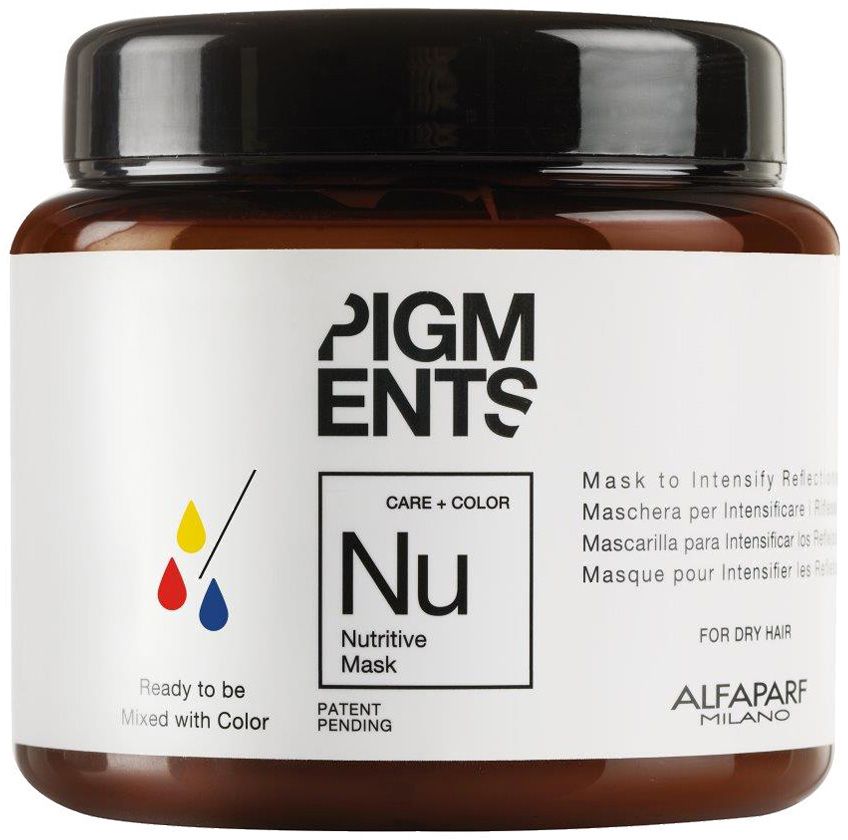 Alfaparf Pigments Nutritive Mask Маска питающая для сухих волос, 200 млalfa14099 Alfaparf Pigments Nutritive Mask Маска питающая для сухих волос, 200 млalfa14099Маска предназначена для питания сухих волос. Специально разработанная формула поддерживает цвет и гарантирует стабильность пигмента в смеси. Входящие в состав растительные масла, богатые жирными кислотами, витаминами А и Е обеспечивают сбалансированное питание сухих и пушащихся волос, делая их мягкими и наполненными жизненной силой.Объем: 200 мл