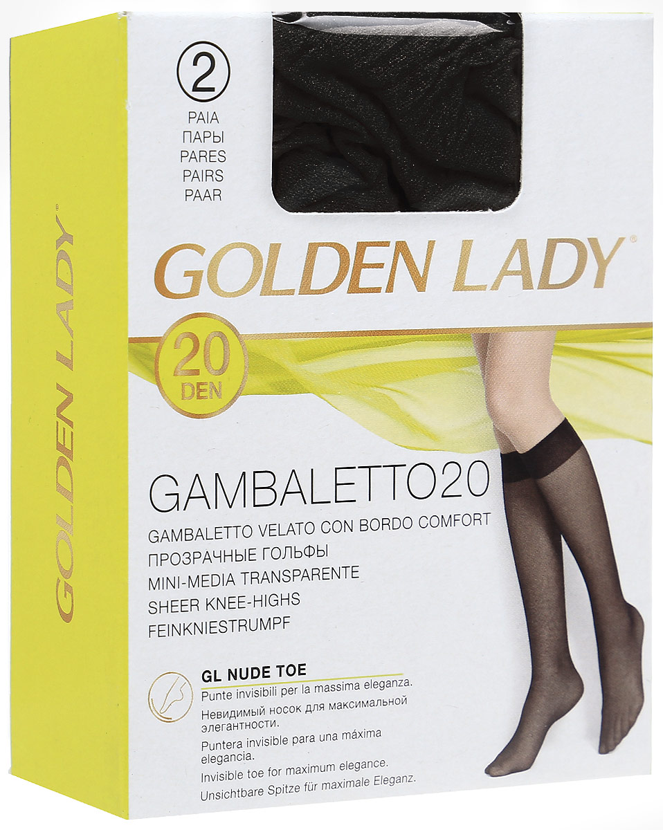 Гольфы Golden Lady Gambaletto 20, цвет: Nero (черный), 2 пары. Размер универсальныйGambaletto 20 Гольфы Golden Lady Gambaletto 20, цвет: Nero (черный), 2 пары. Размер универсальныйGambaletto 20Тонкие полиамидные гольфы Golden Lady с комфортной резинкой.