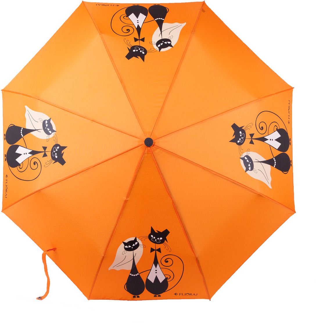 Зонт женский Flioraj, автомат, 3 сложения, цвет: оранжевый. 160403 FJ