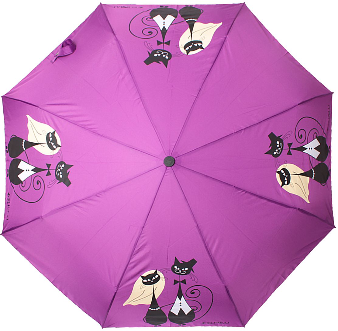 Зонт женский Flioraj, автомат, 3 сложения, цвет: пурпурный. 160404 FJ