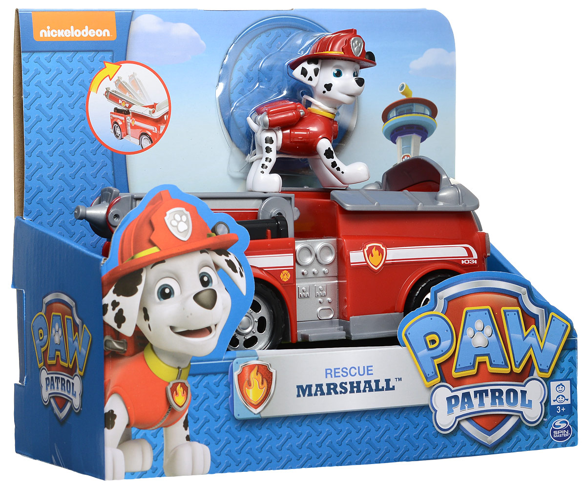 Paw Patrol Игровой набор Машинка спасателя и щенок Marshall