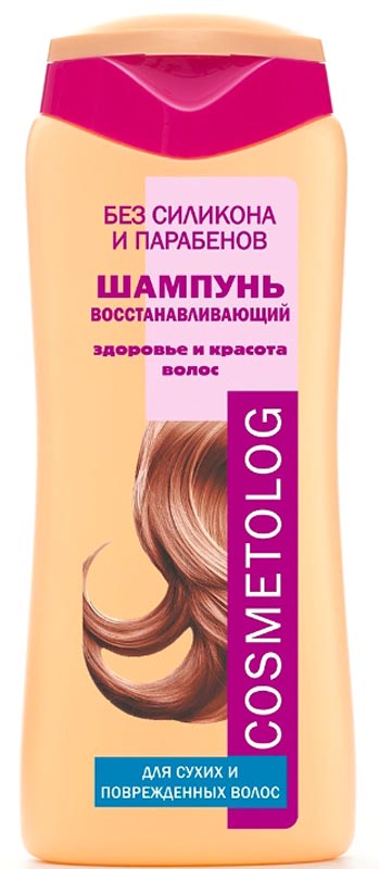 Cosmetolog Шампунь Восстанавливающий для сухих и поврежденных волос, 250 мл360105 Cosmetolog Шампунь Восстанавливающий для сухих и поврежденных волос, 250 мл360105Специально разработанная формула шампуня предназначена для сухих, поврежденных и пористых волос. Активные компоненты восстанавливают баланс влажности и поверхностную структуру волос. Витамины Е и F (масло рыжика), обладающие высокими антиоксидантными свойствами, защищают волосы и укрепляют их структуру. Провитамин B5 (пантенол) компенсирует дефицит влаги в стержне и луковице волоса. Специальный кондиционирующий агент превосходно адсорбируется по всей длине волоса от корней до кончиков, запечатывая питательные вещества, витамины и влагу внутри волосяного стержня. Хитозан предотвращает накопление электростатического заряда на волосах, делая их послушными. Регулярное использование шампуня делает волосы гладкими, шелковистыми и эластичными, предупреждает их ломкость. Волосы не спутываются, защищены от повреждения во время расчесывания, легко поддаются укладке.