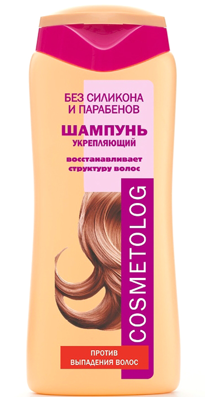 Cosmetolog Шампунь Укрепляющий против выпадения волос, 250 мл360107 Cosmetolog Шампунь Укрепляющий против выпадения волос, 250 мл360107Шампунь предназначен для ослабленных волос, характерные признаки которых - тусклость, ломкость, выпадение. Такие волосы имеют поврежденную кутикулу и недостаточное питание волосяной луковицы. Моющая основа мягко, но тщательно очищает волосы и кожу головы. Д-пантенол глубоко увлажняет волосы. Деликатный кондиционирующий агент восстанавливает поверхностную структуру волоса, создавая защитный слой по всей длине волоса, склеивая секущиеся кончики. Перец, вызывая гиперемию, улучшает питание волосяной луковицы, амасло цубаки (камелии японской) укрепляет волосяные фолликулы, препятствует выпадению волос, обладает антистрессовым действием на кожу головы, способствует удлинению фазы роста волоса. Волосы становятся сильными и прочными, приобретают здоровый естественный блеск и шелковистость.