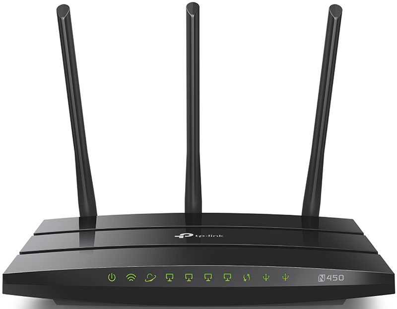 TP-Link TL-WR942N маршрутизаторTL-WR942N TP-Link TL-WR942N маршрутизаторTL-WR942NTP-Link TL-WR942N – это многофункциональный Wi-Fi роутер, который позволит организовать подключение к Интернету для небольшого дома. Устройство способно работать в качестве точки доступа, коммутатора, обеспечивать совместный доступ к Интернету 3G/4G и многое другое. TL-WR942N создаёт Wi-Fi со скоростью до 450 Мбит/с и гарантирует большую производительность по сравнению с устройствами со скоростью 300 Мбит/с и 150 Мбит/с. Роутер обеспечивает быструю передачу данных для загрузки больших файлов, потокового просмотра HD-видео и онлайн-игр. 3 внешние 5 дБи антенны с поддержкой технологии 3x3 MIMO обеспечивают пользователям большее покрытие и высокую надёжность Wi-Fi в любой части вашего дома или офиса. TL-WR942N может работать в качестве медиа сервера, обеспечивающего совместный доступ к мультимедиа для клиентов ваше сети. Вы можете загружать файлы на жесткий диск, даже если ваш компьютер выключен.Подключите 3G/4G-модем, чтобы мгновенно создать точку доступа для ваших Wi-Fi устройств, если у вас отсутствует доступ к проводному Интернету.Подключите к роутеру принтер через порт USB и печатайте со всех ваших устройств.С помощью удобного веб-интерфейса и мобильного приложения Tether вы сможете настроить TL-WR942N в считанные минуты. Tether позволит вам управлять роутером с мобильного телефона, позволяя вам выполнять настройки ещё быстрее.