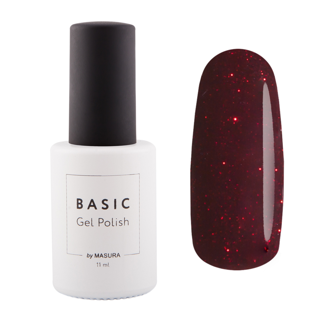 Masura Гель-лак BASIC Искры Бордо, 11 мл294-303 Masura Гель-лак BASIC Искры Бордо, 11 мл294-303красный темный с шиммером, плотный