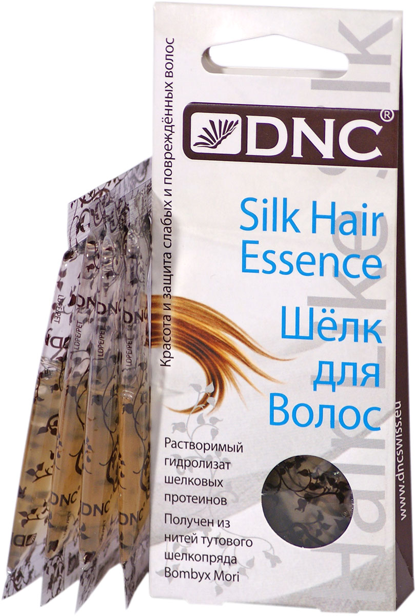 DNC Шелк для волос, 4x10 мл4751006756694 DNC Шелк для волос, 4x10 мл4751006756694Растворимый гидролизат шелковых протеинов получен из нитей тутового шелкопряда Bombyx Mori.Гидролизат шелковых протеинов взаимодействует со структурой волос, он очень близок к естественным тканям по своему строению, отлично заполняет и восстанавливает поврежденные фрагменты. Улучшает защитные функции. Придает мягкость, эластичность и здоровый блеск. Прекрасное средство для поддержания цвета окрашенных волос. Способствует глубокому и длительному увлажнению кожи головы.