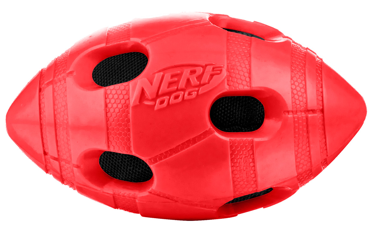 Игрушка для собак Nerf Мяч для регби, цвет: красный, 10 см22330 Игрушка для собак Nerf Мяч для регби, цвет: красный, 10 см22330Мяч-регби Nerf с нейлоновым хрустящим мячом внутри.Высококачественные прочные материалы, из которых изготовлена игрушка, обеспечивают долговечность использования.Звук мяча дополнительно увлекает собаку игрой.Размер S: 10 см.