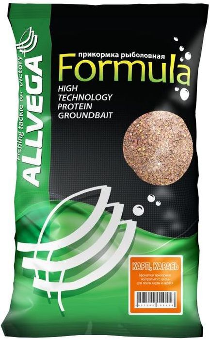 Прикормка Allvega Formula Carp Carassin, карп, карась, 900 г0058321 Прикормка Allvega Formula Carp Carassin, карп, карась, 900 г0058321Formula - новая серия недорогих и качественных прикормок. Имеет сбалансированный состав, умеренную ароматизацию, при этом использованы самые популярные у рыболовов ароматы. Идеально подходит для использования на любительской рыбалке, где не имеет смысла переплачивать за дорогие добавки и ингредиенты.Сбалансированная прикормка коричневого цвета с устойчивым хлебным ароматом.