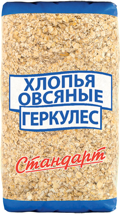 Стандарт хлопья овсяные геркулес, 450 г436 Стандарт хлопья овсяные геркулес, 450 г436Овсяная каша – настоящий кладезь полезных веществ! Овсяные хлопья Геркулес Стандарт содержат витамины A, PP, E, C, B12, B6, минералы: цинк, фосфор, магний, хром, калий, никель, кальций. Кроме того, в овсянке много белков и сложных углеводов, которые заряжают организм энергией на весь день. Благодаря этому богатому составу, овсяная каша приносит огромную пользу организму и помогает сохранять молодость и красоту.