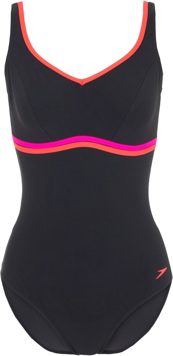 Купальник слитный Speedo Contourluxe 1 Piece, цвет: черный, красный. 8-10417B348-B348. Размер 36 (46/48)8-10417B348-B348 Купальник слитный Speedo Contourluxe 1 Piece, цвет: черный, красный. 8-10417B348-B348. Размер 36 (46/48)8-10417B348-B348Классический спортивный купальник Speedo Contoureluxe 1 Piece, визуально моделирующий фигуру, выполнен из мягкой эластичной ткани. Изделие быстро сохнет, длительное время не теряет форму и эксплуатационные качества.Модель сконструирована таким образом, чтобы подчеркнуть женственную натуральную форму груди и скорректировать линию талии. Регулируемые лямки гарантируют удобную посадку и комфорт при любых видах активности в воде. Конструкция модели предусматривает среднюю высоту линии выреза бедра. Моделирующий эффект купальника возникает не только за счет специального кроя, но благодаря свойствам самого материала. Купальник снабжен гигиенической защитой. Изделие украшено контрастными вставками и вышитым логотипом бренда.Такой купальник займет достойное место в вашем гардеробе, в нем вы всегда будете в центре внимания!