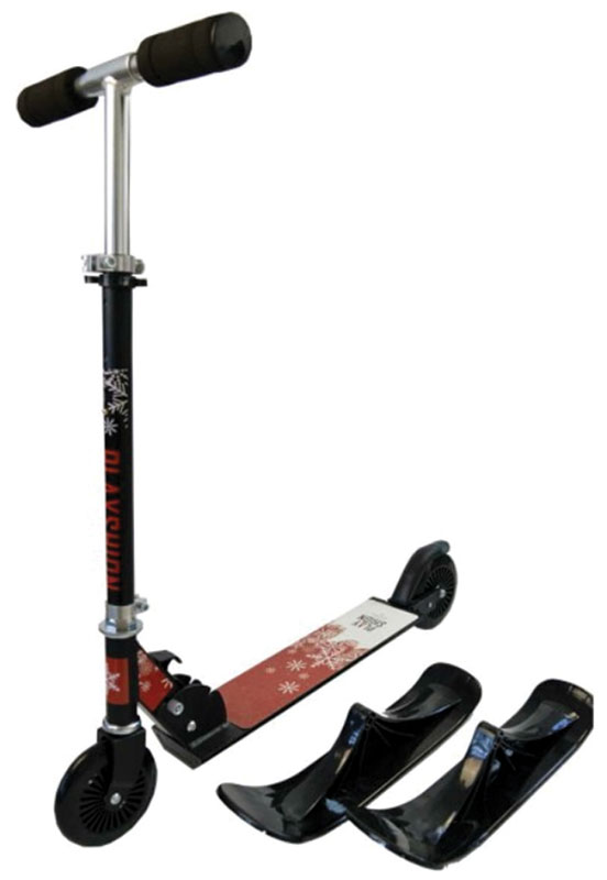 Самокат-снегокат Playshion Kids SnowScooter, 2в1WS-SX Самокат-снегокат Playshion Kids SnowScooter, 2в1WS-SXСнегокаты являются лучшим вариантом подарка для любого ребенка. Важно отметить, что детский снегокат , не просто является удобным зимним средством передвижения. Это устройство обеспечивает ребенку любого возраста старше 5 лет хорошее физическое развитие. Он обретает и развивает координационные навыки, формирует столь необходимые ему моторику и чувство равновесия!Снегокат имеет несколько уровней подъема руля. В комплекте идут лыжи для прогулки зимой и колеса для летнего сезона. Снегокат имеет съемный руль, что очень удобно при транспортировке и хранении.