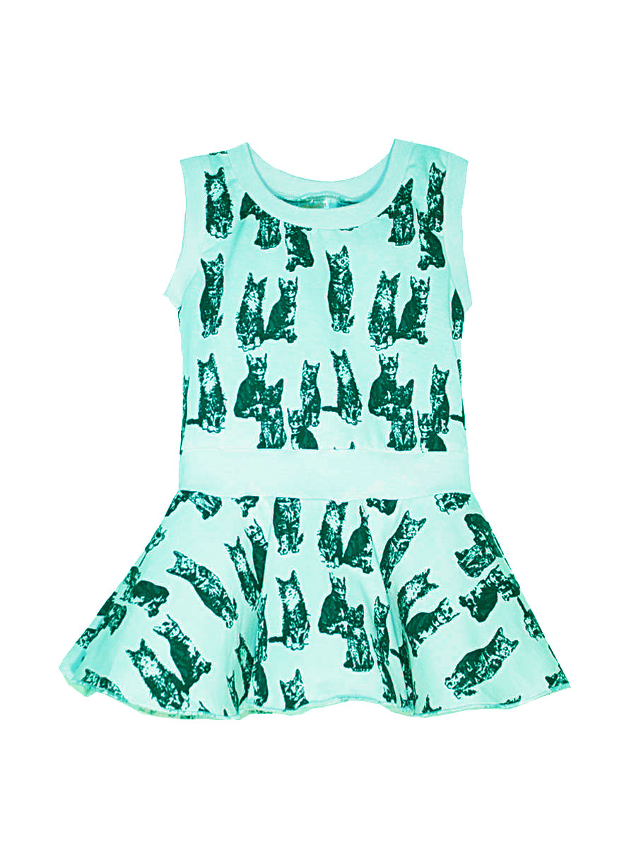Платье для девочки КотМарКот, цвет: бирюзовый, темно-зеленый. 21611. Размер 116