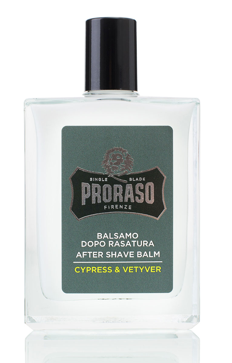Proraso Бальзам после бритья Cypress & Vetyver 100 мл400782 Proraso Бальзам после бритья Cypress & Vetyver 100 мл400782Благодаря бальзаму после бритья ваша кожа чувствует себя после бритья прекрасно. Жидкая формула без спирта смягчает действие лезвия и обеспечивает моментальный комфорт, а аромат кипариса и ветивера заряжает энергией и освежает.