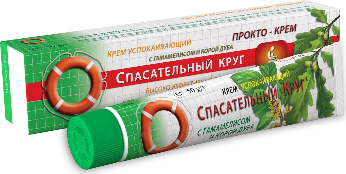 Спасательный круг Крем успокаивающий с гаммамелисом и корой дуба, 50 г65 Спасательный круг Крем успокаивающий с гаммамелисом и корой дуба, 50 г65Препарат предназначен для деликатного ухода за кожей в анальной области и промежности при геморрое.Препарат предупреждает появление опрелостей, раздражений, зуда и трещин. Входящие в состав компоненты обладают противовоспалительным, успокаивающим и местным регенерирующим свойствами.