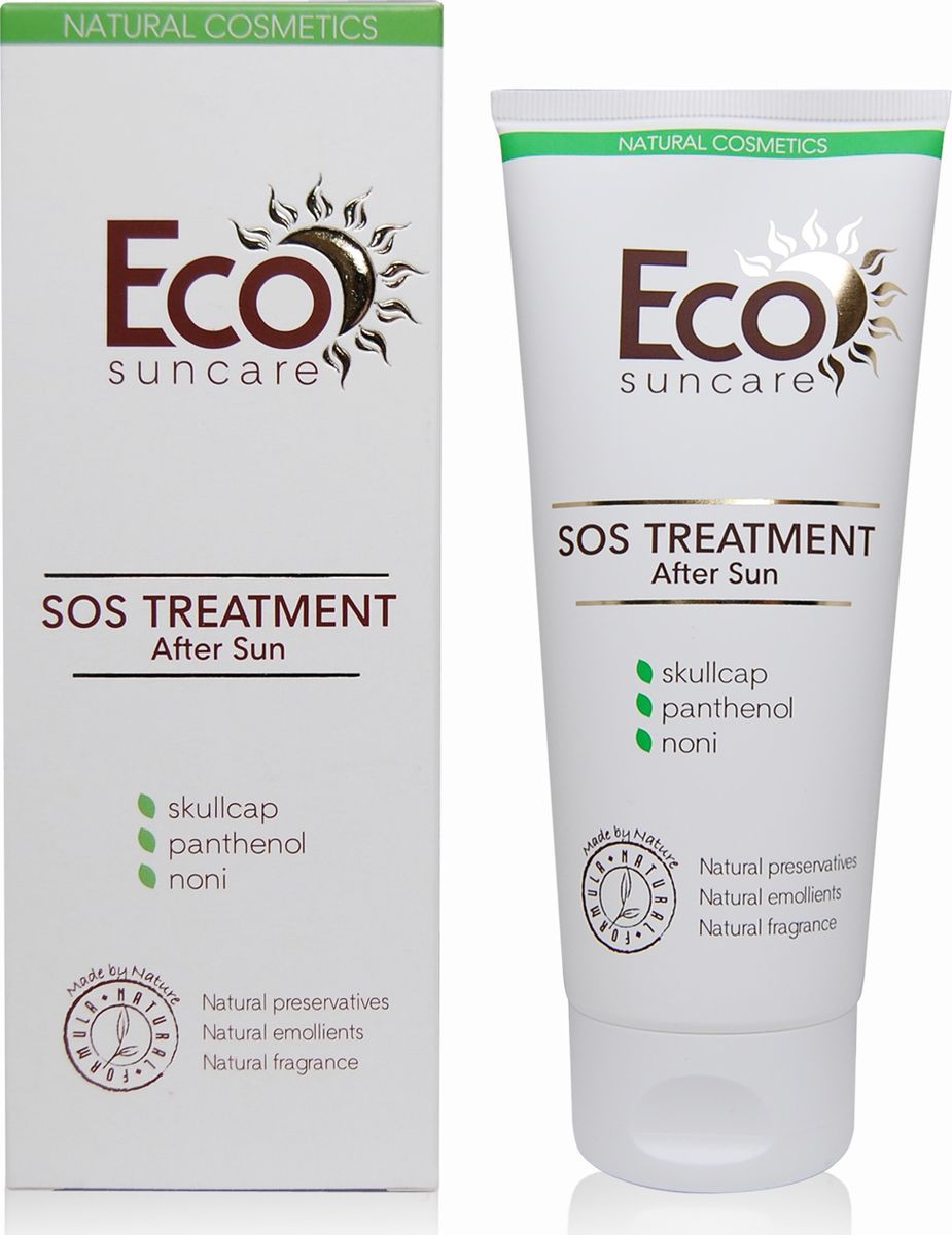 Eco Suncare Охлаждающий гель после загара с успокаивающим действием -SOS After Sun Treatment -200мл5903240869107 Eco Suncare Охлаждающий гель после загара с успокаивающим действием -SOS After Sun Treatment -200мл5903240869107Нежная, тающая текстура геля с охлаждающим эффектом мгновенно успокаивает кожу и дарит ощущение прохлады после загара на солнце или в солярии. Пантенол, входящий в состав геля, способствует быстрому заживлению поврежденных участков кожи, раздражений, вызванных активным солнечным воздействием. Гель содержит сок нони и экстракт акации синегальской, которые снимают напряжение эпидермиса, насыщают витаминами, микроэлементами и аминокислотами, реконструируют и восстанавливают кожу. Экстракт алоэ вера увлажняет кожу надолго, сохраняя ее гладкой и шелковистой.