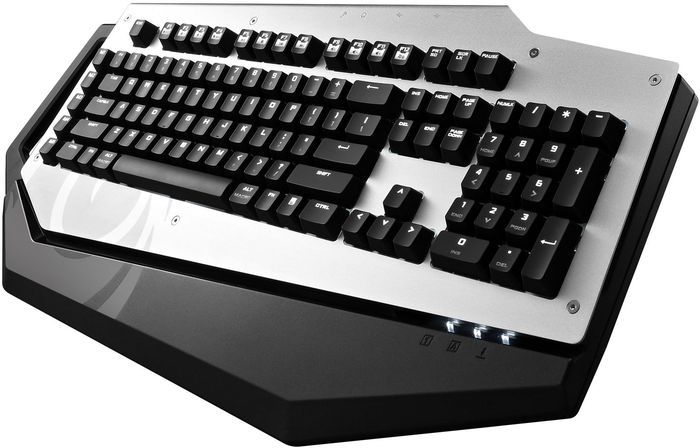 Cooler Master Mech (Cherry MX Red), Black игровая клавиатураSGK-7000-MBCR1-RU Cooler Master Mech (Cherry MX Red), Black игровая клавиатураSGK-7000-MBCR1-RUMECH Cherry MX Red - геймерская механическая Hi-End клавиатура с алюминиевыми элементами и встроенной звуковой картой, с переключателями Cherry MX Red, (ресурс - до 50миллионов нажатий), с настраиваемой белой LED подсветкой клавиш по выбору, 3 режима подсветки - вкл/выкл/дышащий, 5 комбинаций установок подсветки, настройки хранятся в 128 Кбайт памяти клавиатуры, особая подложка предотвращает проскальзывание по поверхности стола, кнопка Windows отключается в режиме игры, 15 кнопок для макросов - полностью программируемые, что упрощает запуск макросов, 5 профилей и 75 макросов (по 15 в каждом профиле), возможность записи макросов на лету без выхода из игры, возможность переключения между профилями с помощью клавиатурных комбинаций, частота опроса 1000 Гц, время отклика 1 мс, двойной USB хаб и mini-USB хаб для зарядки, настройки и макросы могут быть сохранены в памяти клавиатуры, N-Key Rollover - 64 кнопки в USB-режиме, время реагирования в режиме USB - 1000 Гц/1 мс, медиа-управление через кнопку F, съемный USB-кабель с позолоченным коннектором, 64 KRO, возможность обновления прошивки on-line