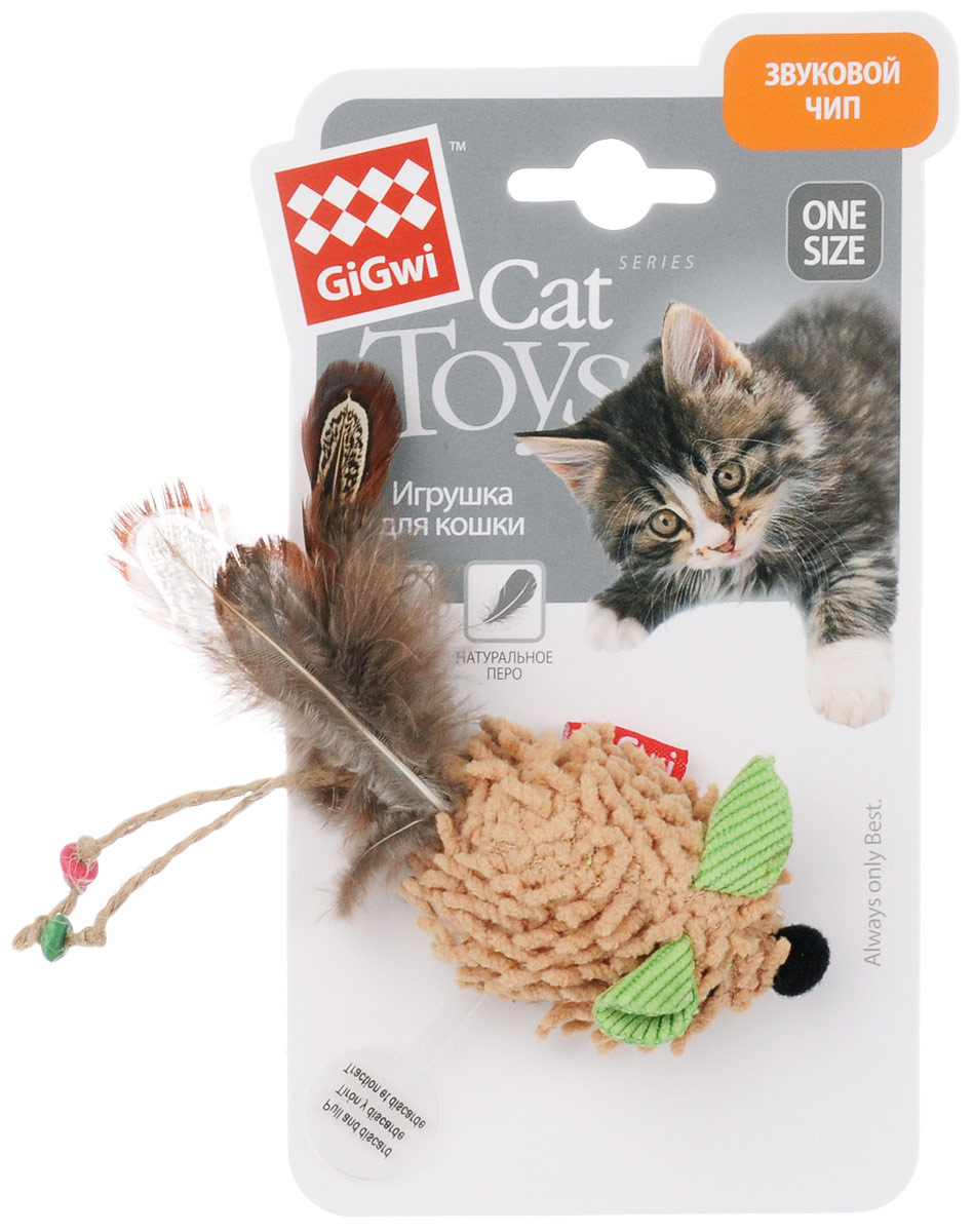 Игрушка для кошек GiGwi Мышка, с электронным чипом, длина 6 см. 7503075030 Игрушка для кошек GiGwi Мышка, с электронным чипом, длина 6 см. 7503075030Игрушка для кошек GiGwi Мышка выполнена из ворсистого текстиля, декорирована натуральным пером и дополнена звуковым чипом. Игрушка создает реалистичный звук при касании игрушки лапками, способствует развитию охотничьего инстинкта вашего питомца.