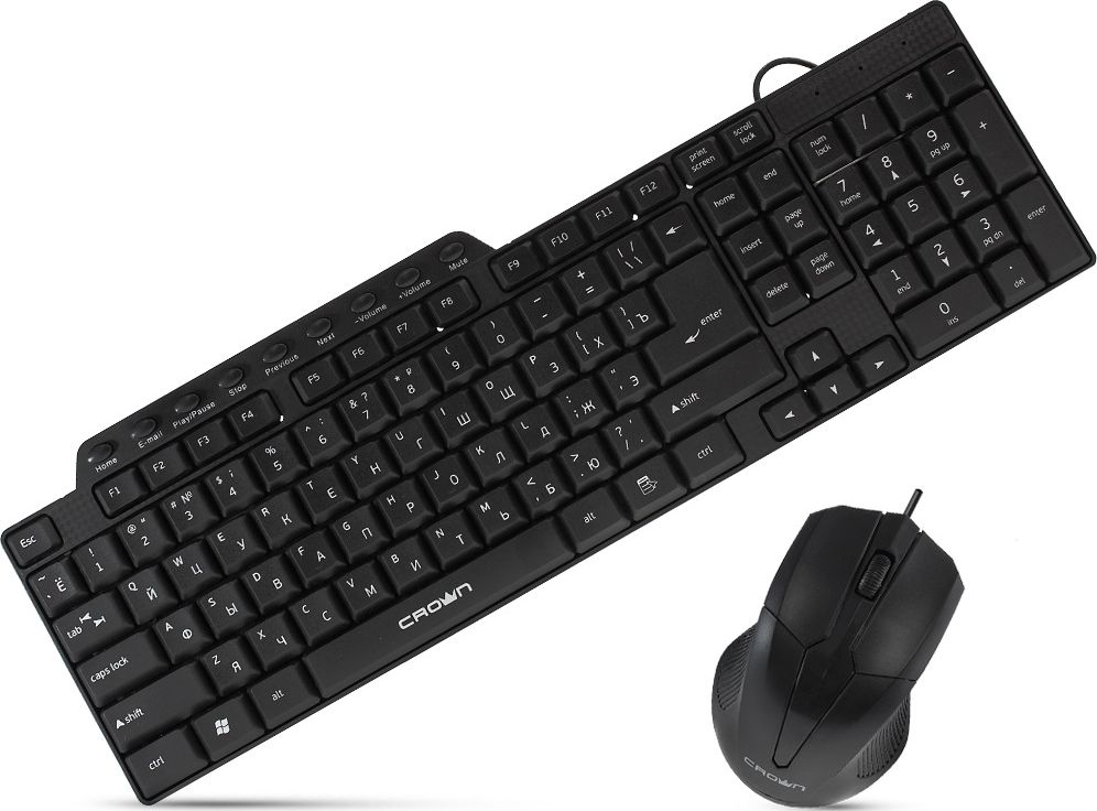 Crown Micro CMMK-520B, Black клавиатура + мышь
