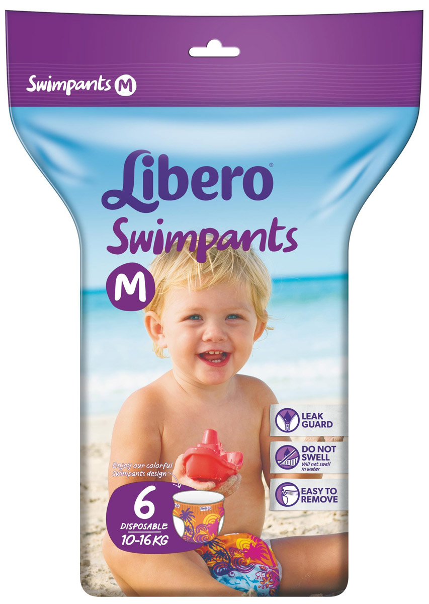 Libero Трусики-подгузники для плавания Swimpants Medium (10-16 кг) 6 шт