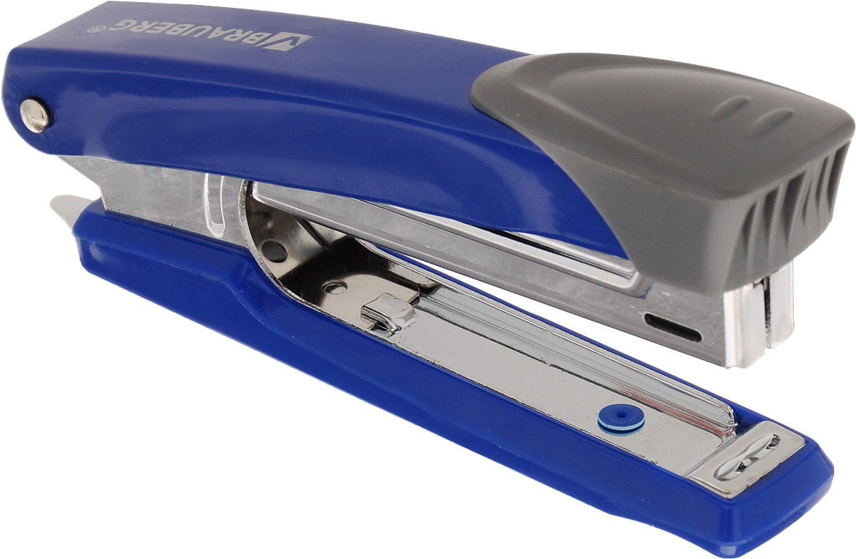 Brauberg Степлер Partner цвет синий №10222522_синий Brauberg Степлер Partner цвет синий №10222522_синийСтеплер предназначен для скрепления бумаги скобами №10. Вмещает 100 скоб. Скрепляет 12 листов, глубина сшивания - 60 мм.Такой степлер обеспечит качественное скрепление документов.