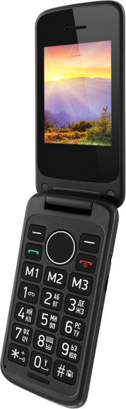 Vertex C308, BlackC308-BL Vertex C308, BlackC308-BLМобильный телефон Vertex C308 - удобный и доступный телефон в раскладывающемся корпусе для ежедневного использования.Увеличенные клавиши и яркий дисплей делают использование телефона комфортным для пожилых людей и людей с пониженным зрением. Предусмотрены кнопки памяти для экстренных номеров и кнопка SOS на задней панели. Для быстрого доступа к нужным номерам предусмотрена функция быстрого набора. Модель C308 оснащена большим и ярким экраном для более удобного набора номеров, смс-сообщений, а также просмотра фото и видео-файлов. Громкий динамик обеспечивает комфорт в общении.Одновременная работа двух SIM-карт позволяет просто и удобно совместить личный и рабочий номер в одном телефоне.Телефон сертифицирован EAC и имеет русифицированную клавиатуру, меню и Руководство пользователя.