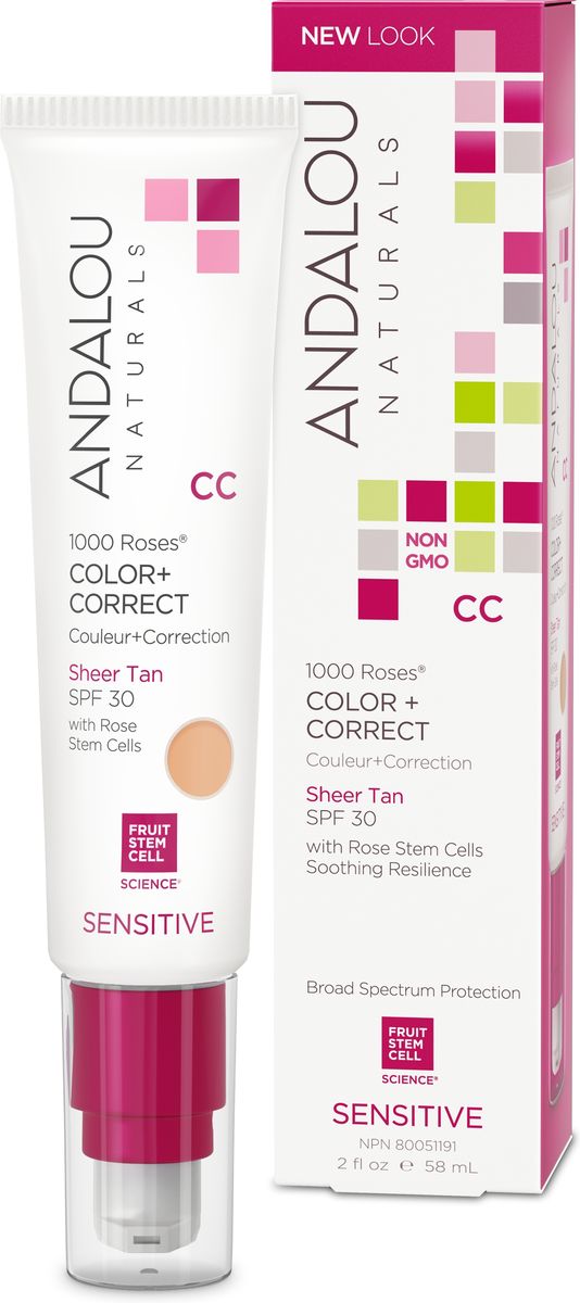 ANDALOU МатирующийСС крем SPF 30 (жёлто-кремовый оттенок) Коллекция 1000 роз,58 мл25381 ANDALOU МатирующийСС крем SPF 30 (жёлто-кремовый оттенок) Коллекция 1000 роз,58 мл25381Для чувствительной кожи. Первый СС крем со стволовыми клетками альпийской Розы обеспечивает мягкое, прозрачное минеральное покрытие с достаточным увлажнением, для поддержания клеток кожи и обеспечивает УФ защиту от солнца для естественного, безупречного цвета лица в один шаг. Матирующее покрытие. Обеспечивает естественный цвет лица. Подходит для ежедневного использования. Широкий спектр защиты. Не содержит наночастиц. Дерматологически протестировано