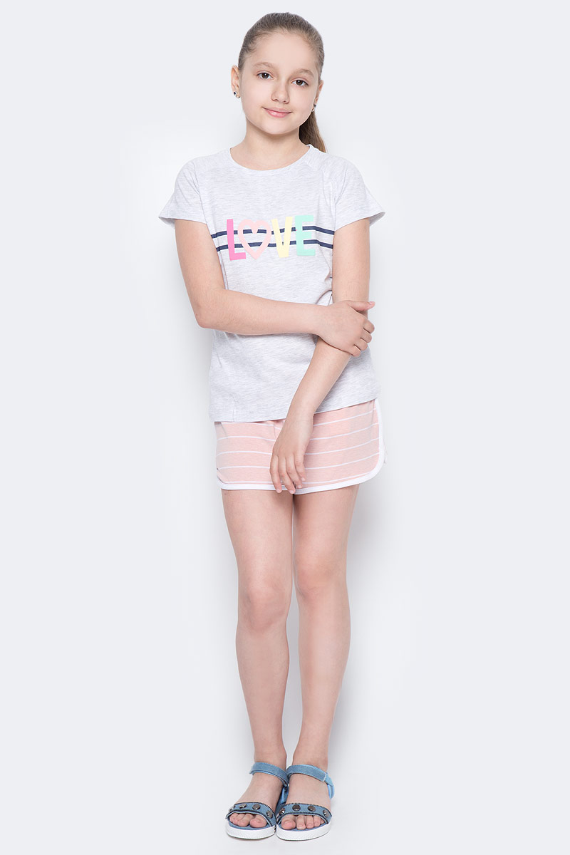 Футболка для девочки Sela, цвет: светло-серый меланж. Ts-611/1000-7234. Размер 152, 12 летTs-611/1000-7234 Футболка для девочки Sela, цвет: светло-серый меланж. Ts-611/1000-7234. Размер 152, 12 летTs-611/1000-7234Стильная футболка для девочки Sela станет отличным дополнением к гардеробу юной модницы. Модель прямого кроя изготовлена из качественного трикотажа и оформлена оригинальным принтом. Воротник дополнен мягкой эластичной бейкой.