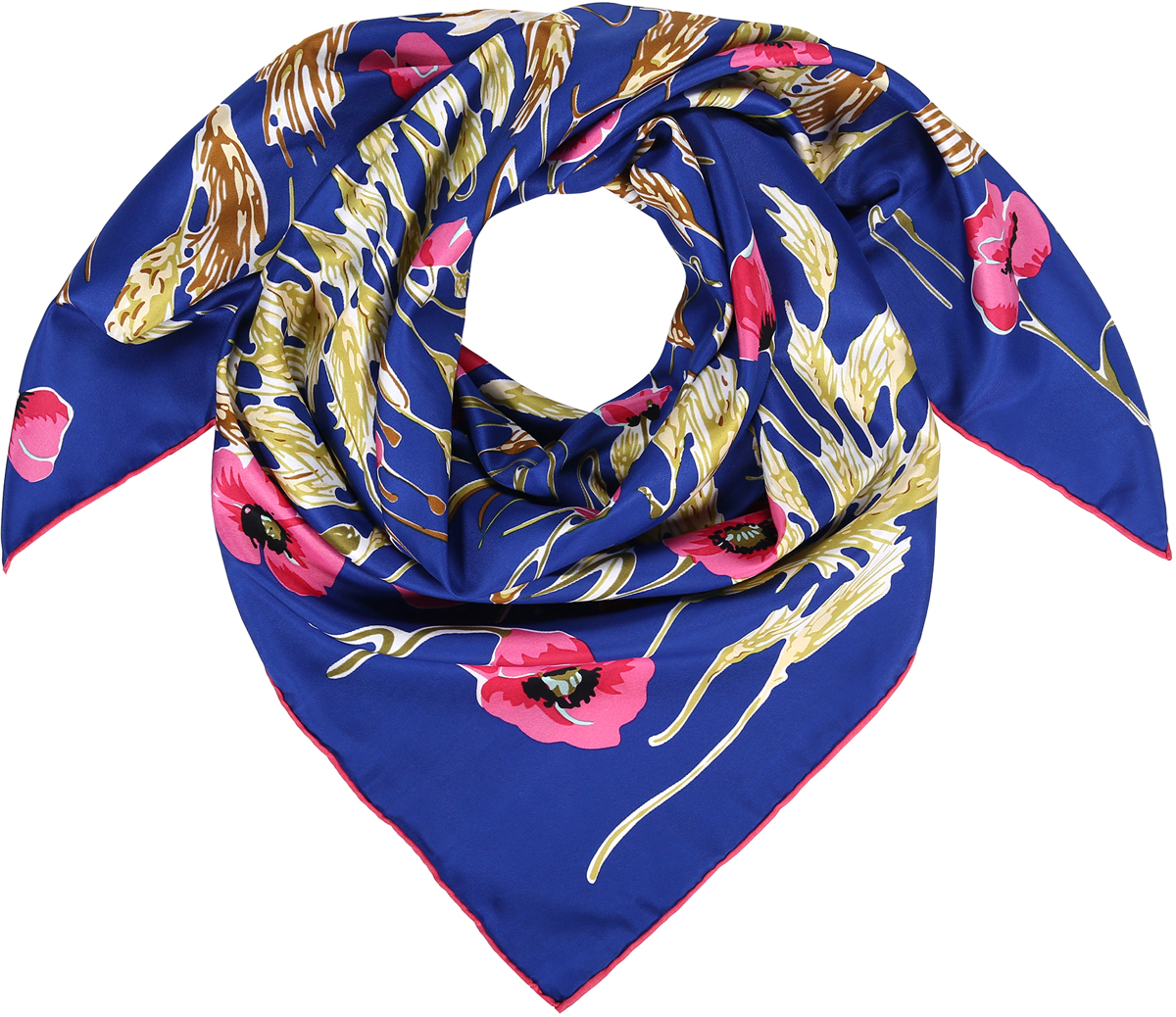 Платок женский Модные истории, цвет: синий, розовый, желтый. 23/0548/180. Размер 90 см х 90 см