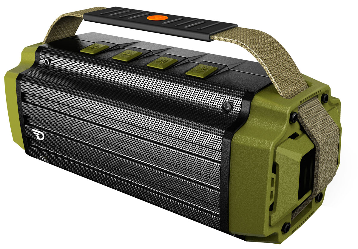 DreamWave Tremor портативная Bluetooth-колонка15119101 DreamWave Tremor портативная Bluetooth-колонка15119101DreamWave Tremor – это невероятно прочная Bluetooth-аудиосистема, обладающая выходной мощностью в 50 Вт, профессионально настроенная и созданная специально для ценителей звучания высокого качества. Вместе с Tremor вы сможете наслаждаться музыкой от заката до рассвета благодаря встроенному аккумулятору ёмкостью более чем 20 тысяч мАч. Не существует ни одной другой колонки, способной играть дольше и громче, чем Tremor. Благодаря сочетанию передовых технологий и тончайших настроек звука, Tremor способен передать музыку во всей полноте, сохраняя её первозданную глубину и ясность – так, как это задумывал исполнитель. Модель оснащена модулями Bluetooth 4.0 и NFC для легкого сопряжения с мобильными устройствами. Если вдруг для вечеринки будет мало одной колонки, вы сможете подключить и установить сопряжение со вторым Tremor’ом, что позволит удвоить непревзойденные ощущения от прослушивания данной Hi-Fi-аудиосистемы. Надежная конструкция, защита от воды/песка/пыли/снега уровня IPX5, компактный дизайн и надежный наплечный ремень позволят вам брать Tremor с собой, куда бы вы ни отправились, а также организовать вечеринку независимо от того, где вы находитесь. Премиальная Hi-Fi-колонка с мощностью 50 ВтЗащита от воды/песка/пыли уровня IPX5Возможность усиления звука за счёт соединения двух колонок TremorBluetooth CSR 4.0 + EDR, A2DP AVRCP, APTXАккумулятор 20800 мАч (Power Bank)Работает до 20 часов подряд (8 часов на максимальной громкости)Звонки хэндз-фри, бесконтактная связь по NFCUSB-порт 5В/1А для подзарядки гаджетовЗвук Hi-Fi, защита от помех