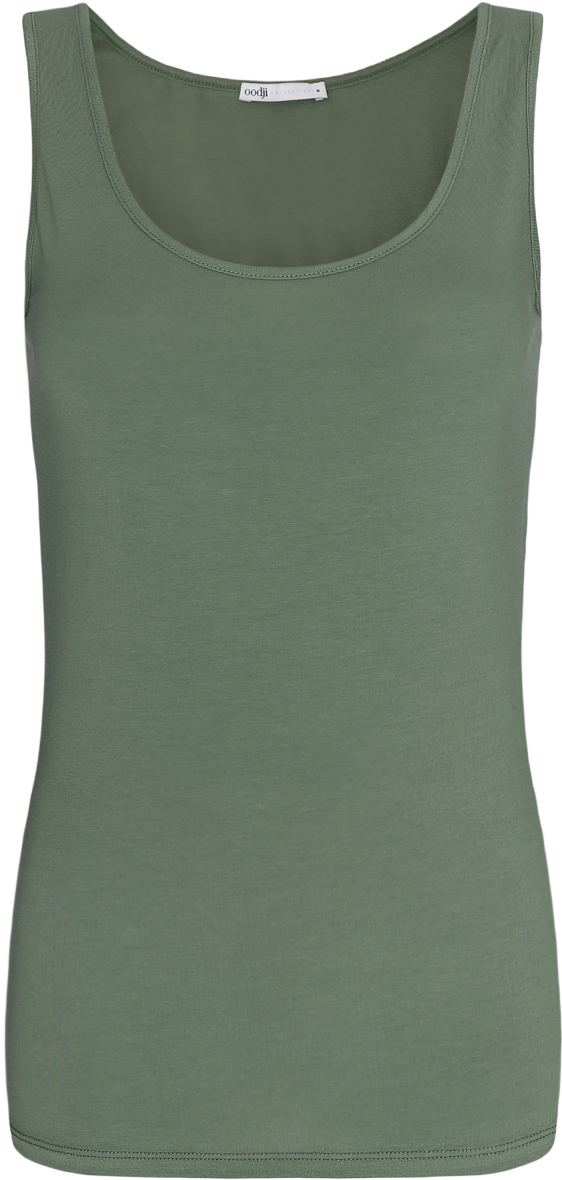 Майка женская oodji Collection, цвет: зеленый. 24315001B/46147/6200N. Размер L (48)24315001B/46147/6200N Майка женская oodji Collection, цвет: зеленый. 24315001B/46147/6200N. Размер L (48)24315001B/46147/6200NМайка oodji Collection выполнена из хлопка с добавлением эластана, который обладает свойством эластичности. Модель без рукавов и круглым вырезом горловины дополнена прострочкой.