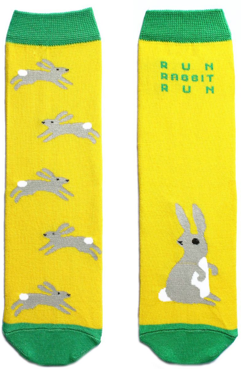 Носки детские Big Bang Socks, цвет: желтый. n211. Размер 30/34n211 Носки детские Big Bang Socks, цвет: желтый. n211. Размер 30/34n211Яркие носки Big Bang Socks изготовлены из высококачественного хлопка с добавлением полиамидных и эластановых волокон, которые обеспечивают великолепную посадку. Носки отличаются ярким стильным дизайном. Они оформлены изображением зайцев и надписью run, rabbit, run (беги, заяц, беги).