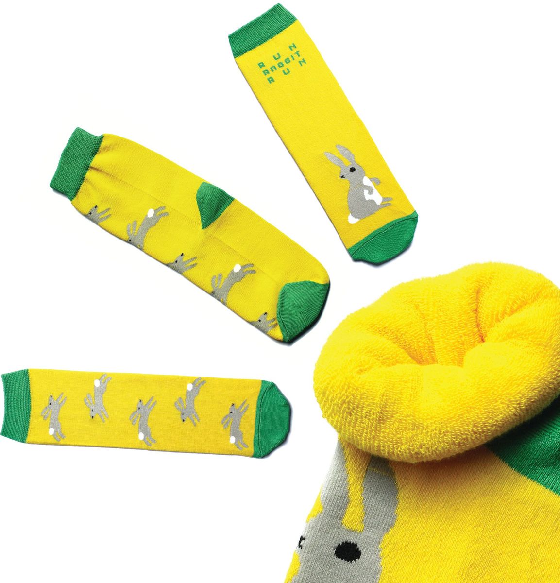 Носки детские Big Bang Socks, цвет: желтый. n213. Размер 30/34n213 Носки детские Big Bang Socks, цвет: желтый. n213. Размер 30/34n213Яркие носки Big Bang Socks изготовлены из высококачественного хлопка с добавлением полиамидных и эластановых волокон, которые обеспечивают великолепную посадку. Носки отличаются ярким стильным дизайном. Они оформлены изображением зайцев и надписью run, rabbit, run (беги, заяц, беги).