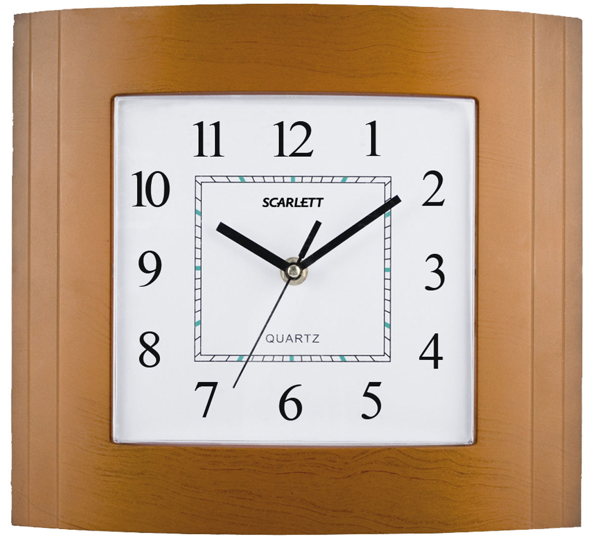 Scarlett SC-55QP часы настенныеSC-55QP Scarlett SC-55QP часы настенныеSC-55QPНастенные кварцевые часы Scarlett SC-55QP, изготовленные из пластика, прекрасно впишутся в интерьер вашего дома. Прямоугольные часы имеют три стрелки: часовую, минутную и секундную, циферблат защищен прозрачным пластиком. Часы работают от 1 батарейки типа АА напряжением 1,5 В (батарейка в комплект не входит).